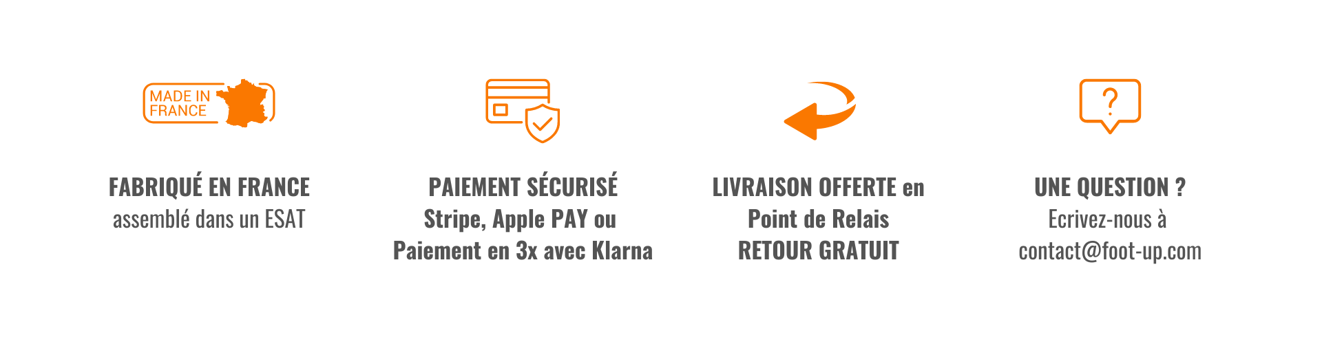 bannière paiement sécurisé, livraison offerte, retour gratuit